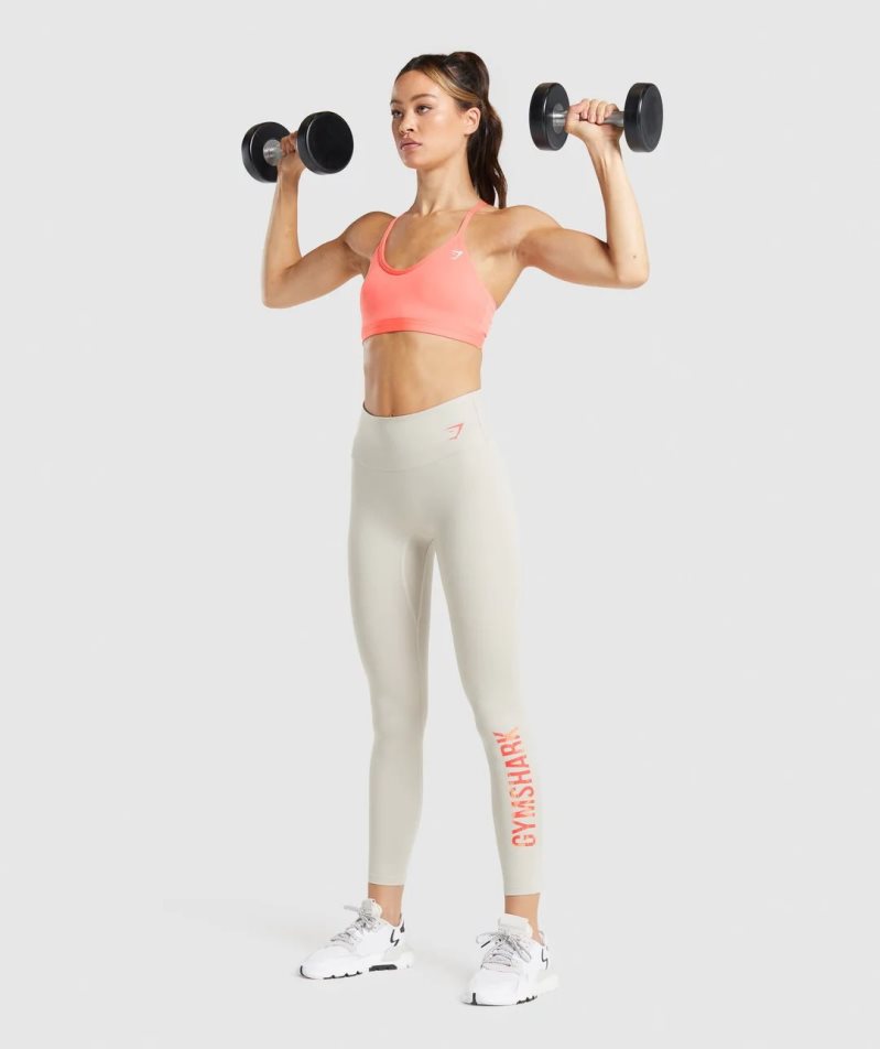 Women's Gymshark Training Graphic Leggings Cream | NZ 6XGYMO